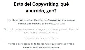 Contenido del curso de Copywriting de Sydney Rubio