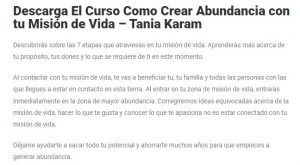 Contenido del curso como crear abundancia en tu misión de vida